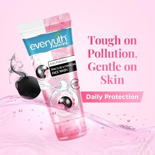 Everyuth Naturals Anti Pollution Pink Clay & Charcoal Face Wash 150G
