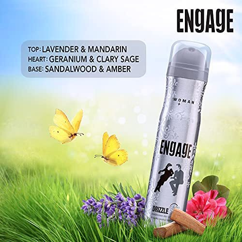 Engage Drizzle Deodorant For Women, Floral And Lavender, Skin Friendly, 150 Ml Deo Body Spray