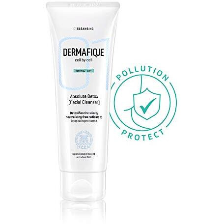 Dermafique Absolute Detox Facial Cleanser  100Ml, With Bio-Active Cellulose Beads, Face Wash Enriched With Vitamin E & Pomegranate Extracts | Soap, Paraben & Alcohol Free | Dermatologist Tested Face Cleanser