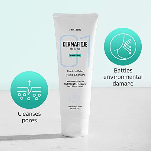 Dermafique Absolute Detox Facial Cleanser  100Ml, With Bio-Active Cellulose Beads, Face Wash Enriched With Vitamin E & Pomegranate Extracts | Soap, Paraben & Alcohol Free | Dermatologist Tested Face Cleanser