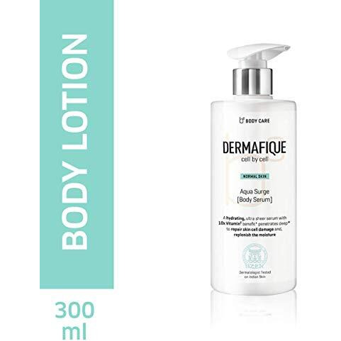 Dermafique Aqua Surge Body Lotion  300Ml, Summer Body Lotion For Normal Skin | Protects Against Uv Action | 10X Vitamin E Benefits, Glycerine