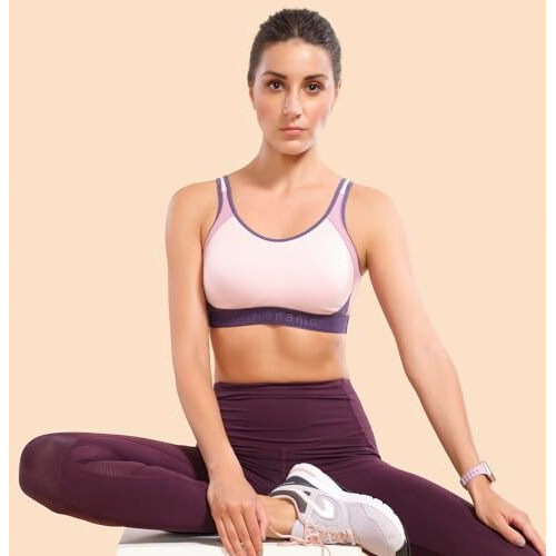Enamor Women's Stretch Cotton Wire Free Sb28 Sports Bra Parfait Pink_S