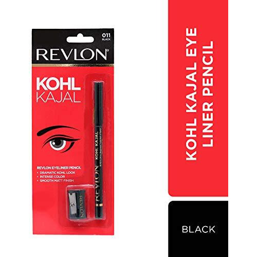 Revlon Kohl Kajal Eye Liner Pencil With Sharpener, Black, 1.14G