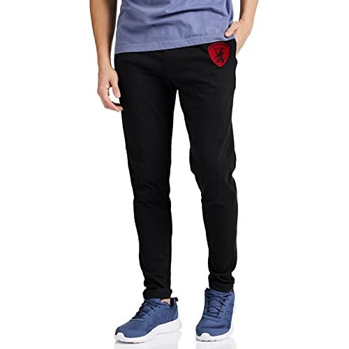 Chromozome Men's Regular Fit Track Pants Black M | Rise Style Mid Rise