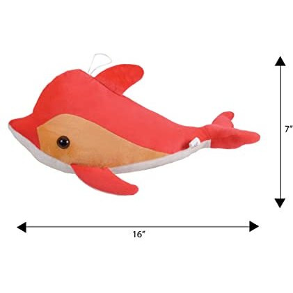 Ultra 16 Inch Dolphin Fish Fully Stuffed Soft Plush Toy For Kids In Red| Animal Toy Birthday | Anniversary | Christmas | Diwali | Home Decor