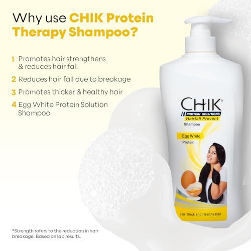 Chik Protein Solution Hairfall Prevent Shampoo, With Goodness Of Egg White, For Thick And Healthier Hair, For Men & Women,1L