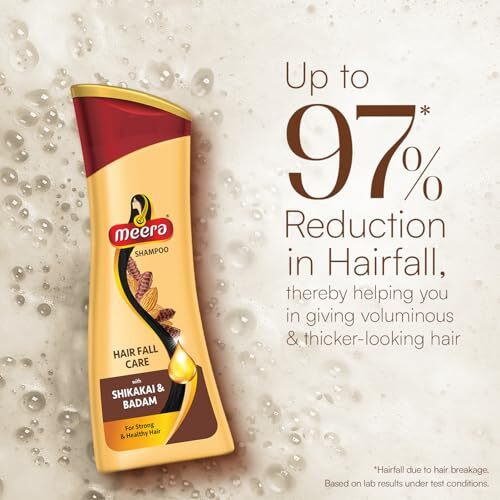 Meera Hairfall Care Shampoo | Enriched With Badam & Shikakai | Strengthens & Nourishes Hair | Paraben-Free | For Men & Women | 180 Ml | Healthy, Strong Hair