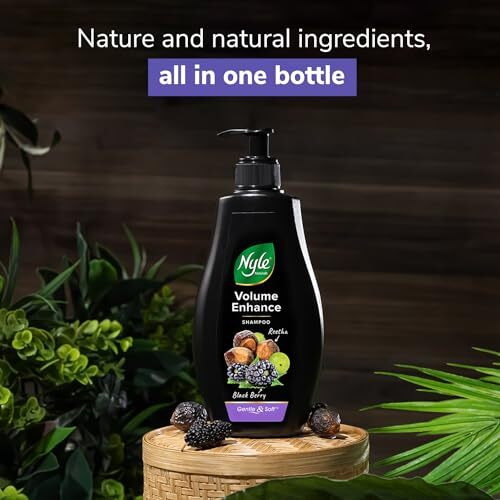 Nyle Naturals Volume Enhance Shampoo, With Blackberry, Reetha And Amla, Gentle & Soft Shampoo, Ph Balance And Paraben Free, For Men And Women, 800Ml