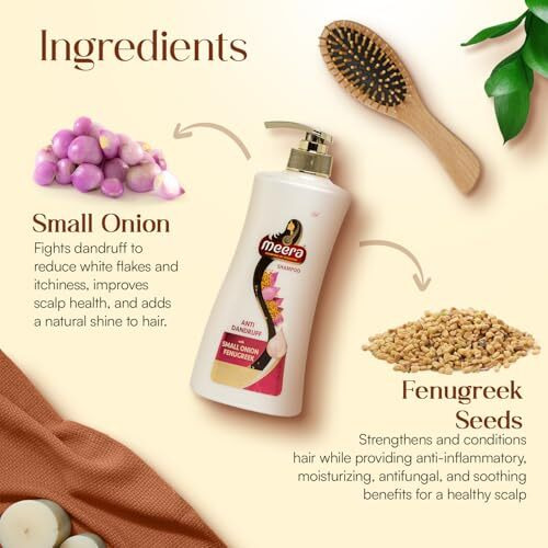 Meera Anti-Dandruff Shampoo With Small Onion & Fenugreek | Fights Dandruff | For Men & Women | Paraben-Free, Nourishing & Revitalizing Hair Care (650 Ml)