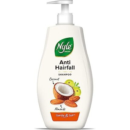 Nyle Naturals Anti-Hairfall Shampoo | For Hairfall Control | With Coconut Milk, Badam And Amla |Gentle & Soft Shampoo For Men & Women |400Ml