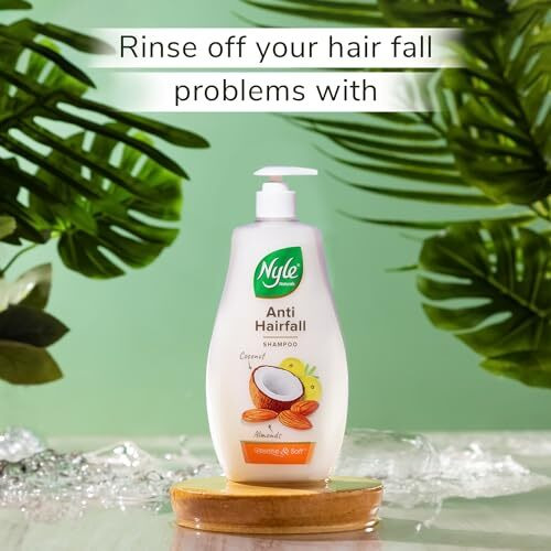 Nyle Naturals Anti-Hairfall Shampoo | For Hairfall Control | With Coconut Milk, Badam And Amla |Gentle & Soft Shampoo For Men & Women |400Ml