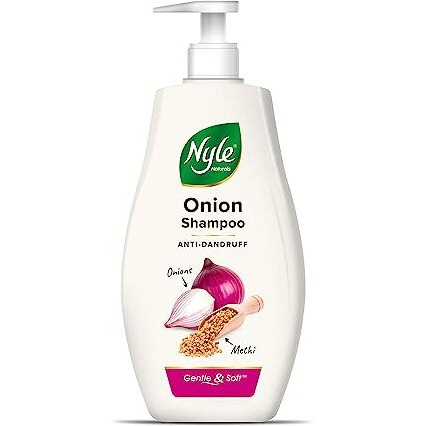 Nyle Naturals Onion Anti-Dandruff Shampoo, With Onion And Fenugreek, Gentle & Soft Shampoo, Ph Balanced And Paraben Free, For Men And Women, 800Ml