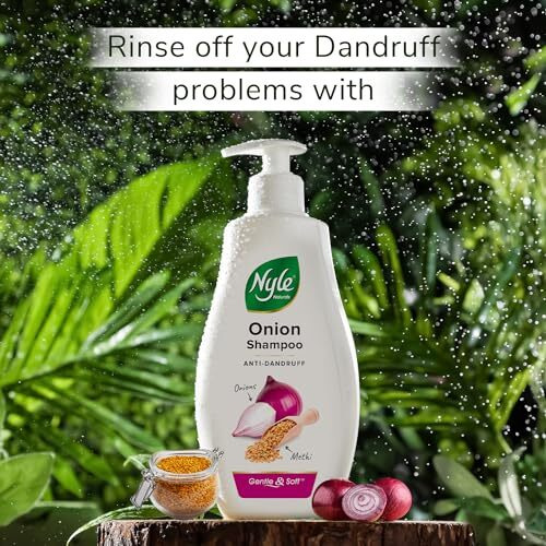 Nyle Naturals Onion Anti-Dandruff Shampoo, With Onion And Fenugreek, Gentle & Soft Shampoo, Ph Balanced And Paraben Free, For Men And Women, 800Ml