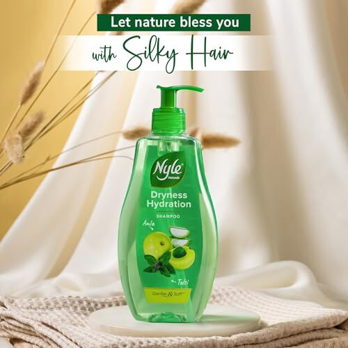 Nyle Naturals Dryness Hydration Shampoo| For Dry & Frizz Free Hair | With Tulsi, Amla And Aloe Vera|Gentle & Soft Shampoo | For Men & Women | 800Ml