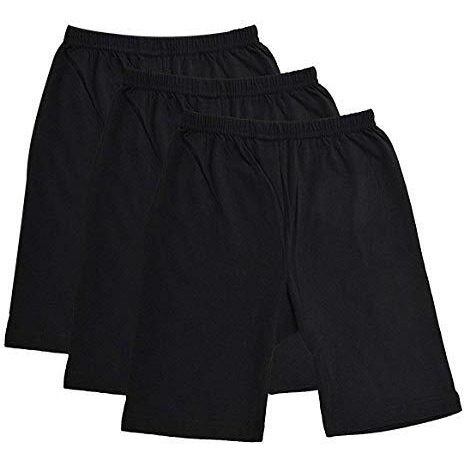 Bodycare Girls Cycling Shorts (Pack Of 3) (4-6 Years, Black) (Color & Print May Vary)