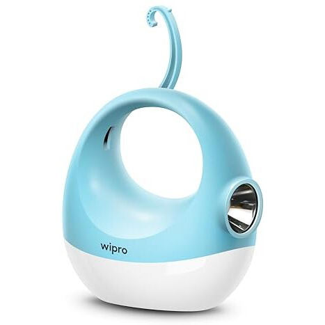 Wipro Garnet El1 Multifunctional Rechargable Emergency Light | Type-C Fast Charging | Emergency Sos Mode | Top Holder & Hanging Option | 2400 Mah Battery For 6 To 10 Hrs Back Up | Pack Of 1