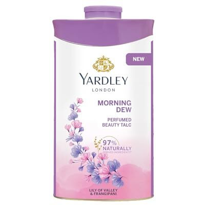 Yardley London Morning Dew Perfumed Talc Pwder For Women With Calcium Carbonate, Magnisium Carbonate, Fragrance, Dipropylene Glycol, Calcium Silicate, Triclosan, Pack Of 1, 250G