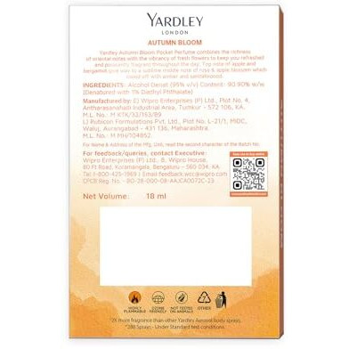 Yardley London Autumn Bloom Compact Perfume For Women, 18Ml