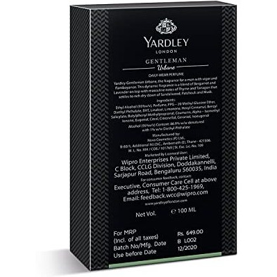 Yardley London Gentleman Urbane Perfume For Men, 100Ml