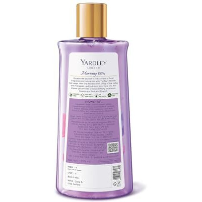 Yardley London| Shower Gel| Morning Dew| With Natural Oils Of Lily Of The Valley & Frangipani| No Parabens| No Silicones | 250Ml