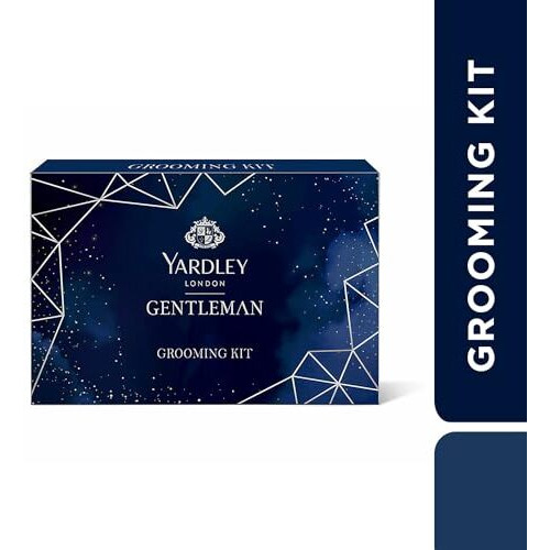 Yardley London Gentleman Luxury Grooming Kit For Men With Classic Activated Charcoal Soap, Elegance Lather Shaving Cream, After Shave Lotion, Shaving Brush, And Classic Body Deodorant Spray