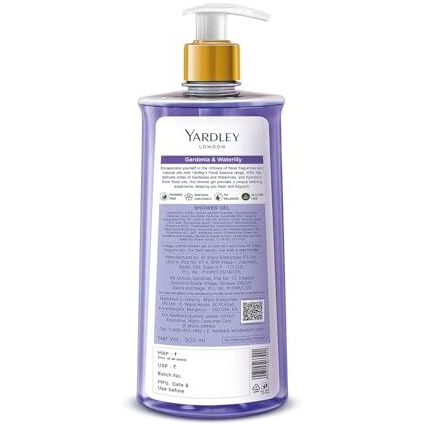 Yardley London| Shower Gel| Floral Essence| With Natural Floral Oils Of Gardenia & Waterlily| No Parabens| No Silicones | 500Ml
