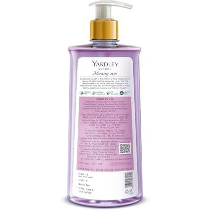 Yardley London| Shower Gel| Morning Dew| With Natural Oils Of Lily Of The Valley & Frangipani| No Parabens| No Silicones | 500Ml