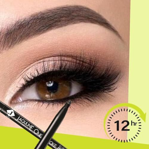 Jaquline Usa Onestroke Super Black Kajal Twin Pack, Smudge Proof, Water Proof, Black, Matte Finish (Pack Of 2)