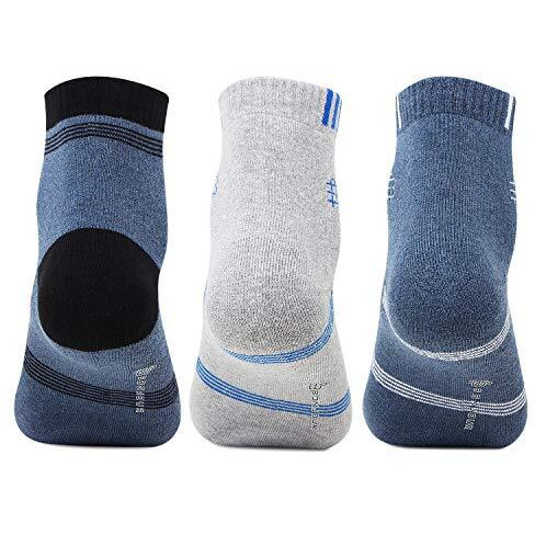 Bonjour Men's Ankle Length Cotton & Spandex Socks (Pack Of 3) (Bro3111-Po3_Multicolored)