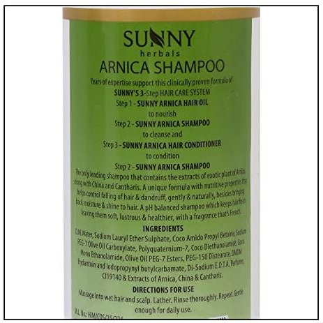 Sunny Herbals New & Improved Ph Balanced Arnica Shampoo For Soft, Lustrous & Healthy Hair | Cantharis Gives A Cool & Healthy Scalp | Brings Back Moisture & Shine With Fragrant Hair, 1 L