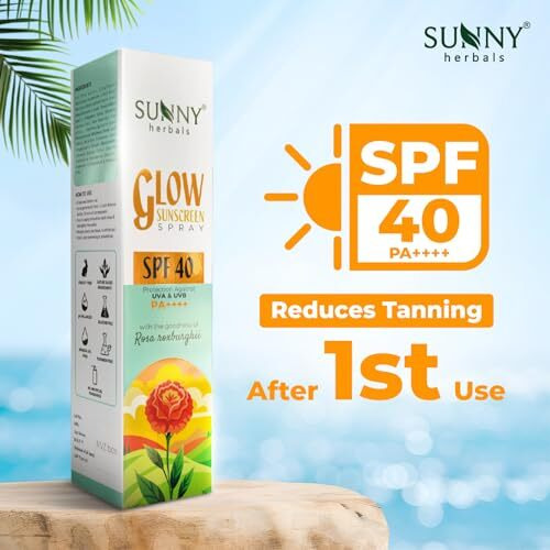 Sunny Herbals Glow Sunscreen Spray, Spf 40, Pa++++, Broad Spectrum Spf Protection Against Uva & Uvb, Hydrating & Sweat Resistant Formula, 100 Ml