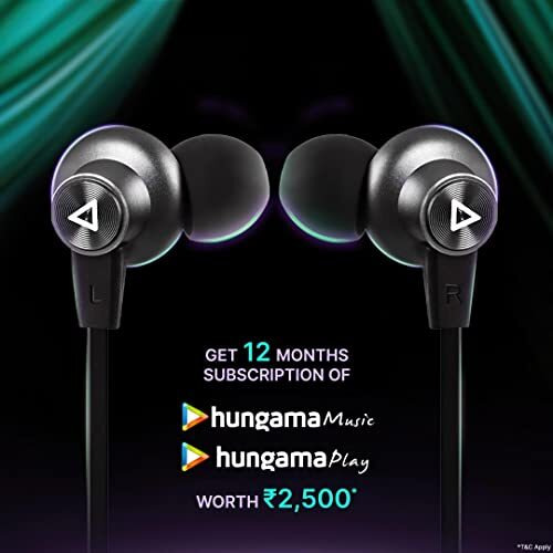 Hungama Hilife Jump 101 Bluetooth Wireless In Ear Neckband Headphone With Mic (Black) With 30 Hours Playtime With Free 1 Year Of Hungama Play & Hungama Music Subscription