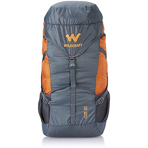 Wildcraft 45 Ltrs Grey And Orange 2 Compartment Rucksack Large