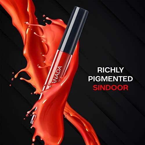 Faces Canada Liquid Sindoor - Red, 2.5 Ml | Highly Pigmented Rich Color | Quick Drying & Long Lasting | Velvet Matte Finish | Water-Proof | Smudge-Proof | Crease-Proof | Sponge Tip Applicator