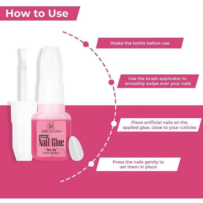 Miss Claire Nails Glue, Clear, 10 Grams, 10 G