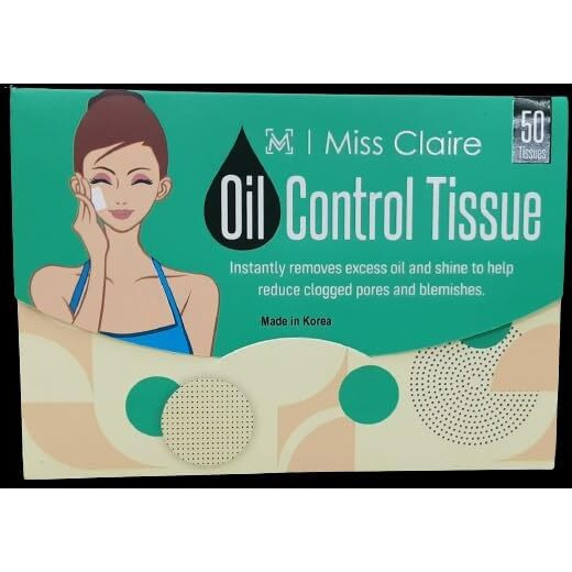 Miss Claire Miss Claire Oil Control Tissue, Brown, 50 Count, Clear, 50 Pieces