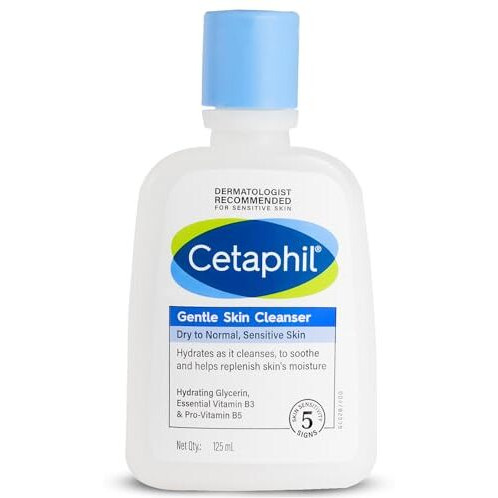 Cetaphil Paraben, Sulphate-Free Gentle Skin Hydrating Face Wash Cleanser With Niacinamide, Vitamin B5 For Dry To Normal, Sensitive Skin - 125 Ml