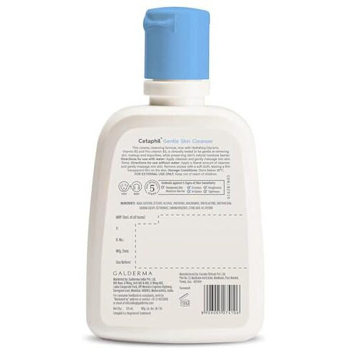 Cetaphil Paraben, Sulphate-Free Gentle Skin Hydrating Face Wash Cleanser With Niacinamide, Vitamin B5 For Dry To Normal, Sensitive Skin - 125 Ml