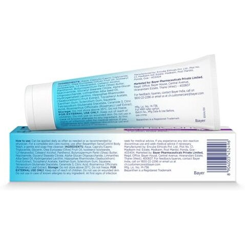 Bepanthen Sensi Control Daily Moisturizing Cream, Worlds No.1 Skincare Brand, For Dry & Sensitive Skin, 100 Gm