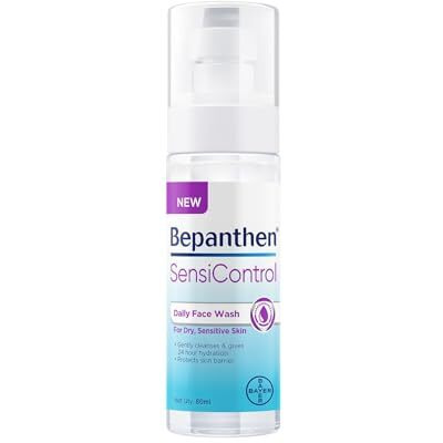 Bepanthen Sensicontrol Daily Gentle Hydrating Face Wash Cleanser, Worlds No.1 Skincare Brand, For Dry To Normal, Sensitive Skin, 80Ml