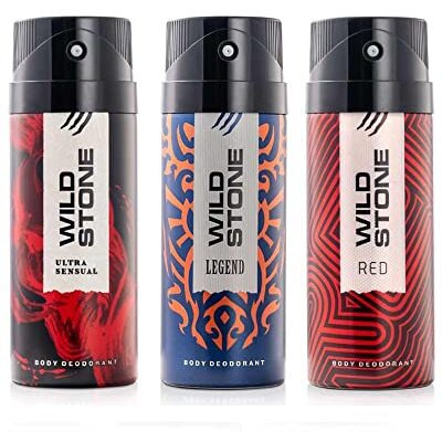 Wild Stone Ultra Sensual, Red And Legend Deodorants Body Spray For Men, Long Lasting Deo Combo Pack Of 3 (200Ml Each)