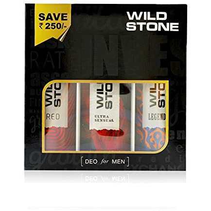 Wild Stone Ultra Sensual, Red And Legend Deodorants Body Spray For Men, Long Lasting Deo Combo Pack Of 3 (200Ml Each)