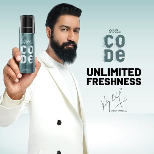 Wild Stone Fresh Code Steel Long Lasting No Gas Body Perfume Spray For Men, 150Ml