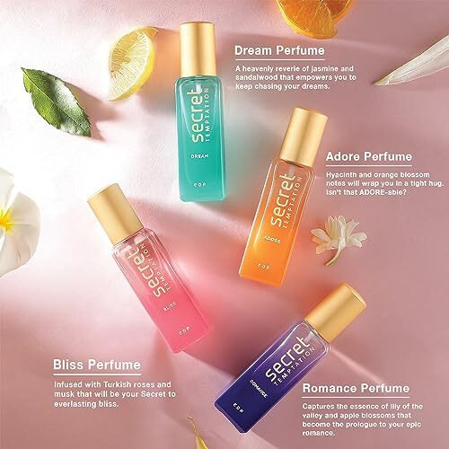 Secret Temptation Eau De Parfum Gift Set For Women, Pack Of 4 (4 X20Ml)|Premium Long-Lasting Perfume Gift Pack With Adore, Romance, Bliss & Dream|Best Gift For Her For Any Occasion