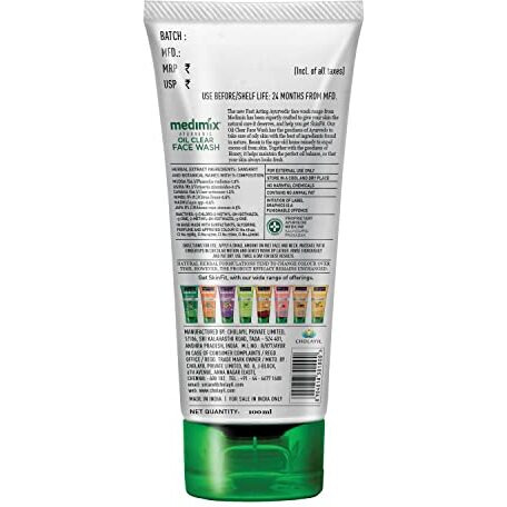 Medimix Ayurvedic Oil Clear Face Wash For Youthful And Glowing Skin | With Honey And Besan| 100 Ml