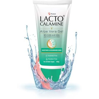 Lacto Calamine Aloe Vera Gel For Face | 150G | Moisturizer For Face With 99% Pure Natural Aloevera, Vitamin E & Glycerin For Hydrating Skin, Body & Hair | No Parabens, No Sulphates