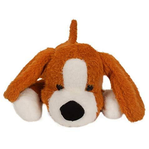 Fuzzbuzz Cute Huggable Soft Lying Dog Plush Toy Soft Toy Non-Toxic Washable Stuffed Animal Toy For Kids Above 3 Years Of Age - Light Brown, 33Cm
