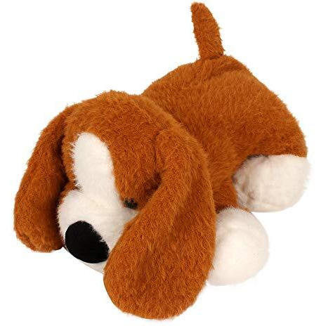 Fuzzbuzz Cute Huggable Soft Lying Dog Plush Toy Soft Toy Non-Toxic Washable Stuffed Animal Toy For Kids Above 3 Years Of Age - Light Brown, 33Cm