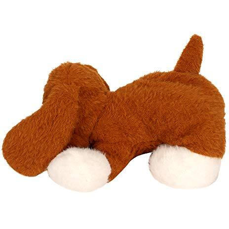 Fuzzbuzz Cute Huggable Soft Lying Dog Plush Toy Soft Toy Non-Toxic Washable Stuffed Animal Toy For Kids Above 3 Years Of Age - Light Brown, 33Cm