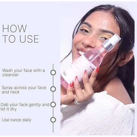 Vitro Rose Water Spray For Face 200Ml | Pure Gulab Jal | No Additives, Chemicals, Or Preservatives | Natural Toner For Hydrated, Glowing Skin | Hydro Distilled